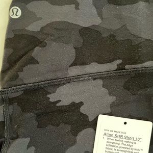 lululemon athletica Black Gray Camo Bike Shorts